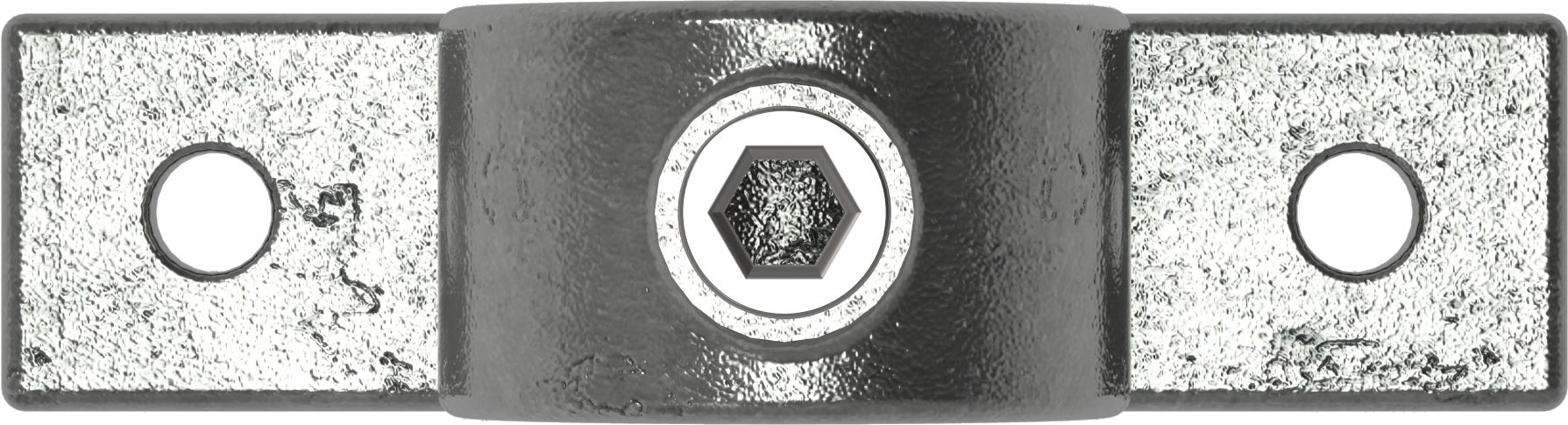 Rohrverbinder Befestigungsring mit Flansch 2 Bohrungen Ø 33-7 mm -1- - Temperguss verzinkt - 198B34-198B34