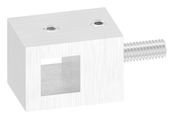 Querstabhalter V2A Edelstahl – Vierkant -Quadratisch- Anschluss FLACH fuer Vierkantmaterial 12x12 mm inkl- Schrauben-11-1085.4
