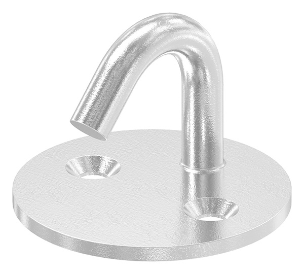 Befestigungsoese Edelstahl V4A Rundeisen Ø 6 mm mit runder Platte- 2 Bohrungen-88.11100076006