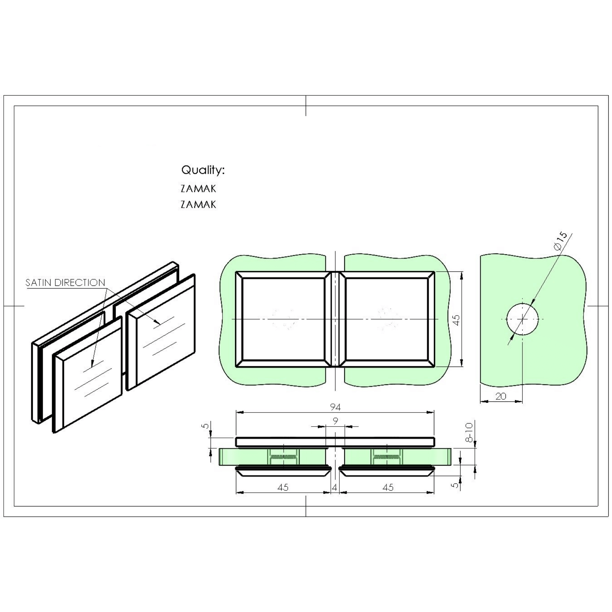 Glasklemme Zinkdruckguss poliert 45x45 mm fuer Glas 8-10 mm-89-11GSZNZP917PCR-A.4