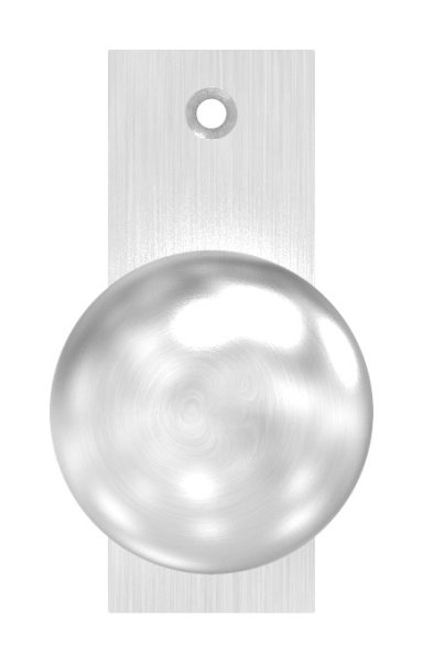 Tuerknopf Edelstahl V2A Ø 50 mm geschliffen mit Kurzschild feststehend-88-1156647.240