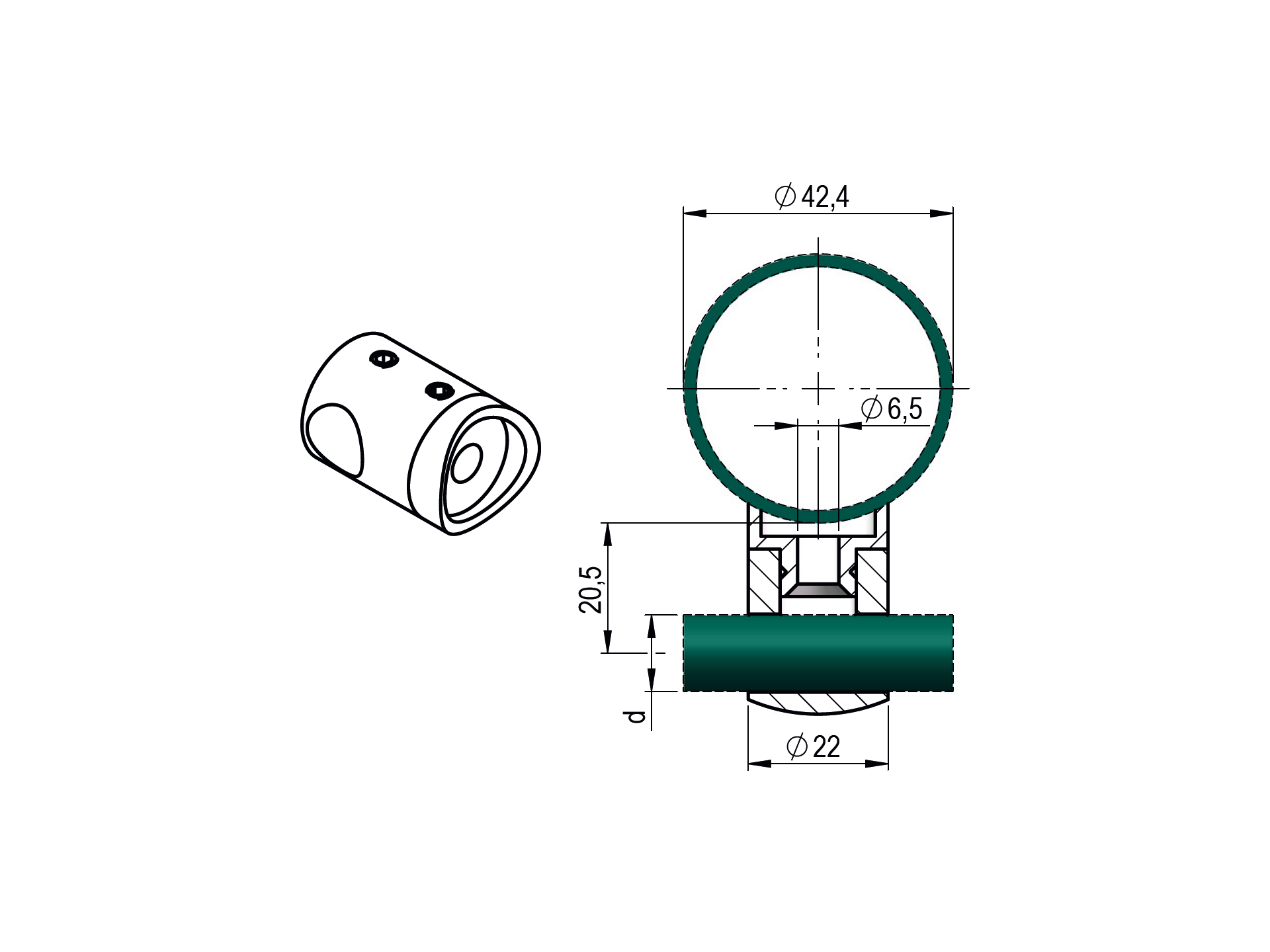Fuellstabhalter V2A fuer Rohr 42-4 mm fuer Stab 12 mm neigungsverstellbar 4er Set-11-1021-A.4
