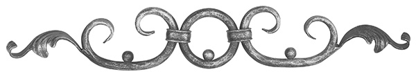 Laendliches Barock - Masse- 520x85 mm - Material- Ø 12 mm - Stahl S235JR- roh-30-1853.8