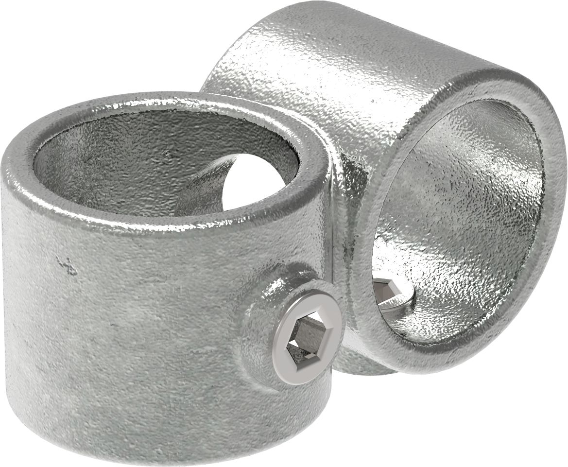 Rohrverbinder Kreuzstueck vorgesetzt 90° Ø 48-3 mm -1 1-2- - Temperguss verzinkt - 161D48-161D48