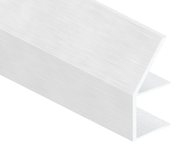 Regenrinne Aluminium eloxiert fuer Glas 17-52 mm L = 2200 mm Edelstahloptik E4-EV1-88-11VDE-RE-2200.17