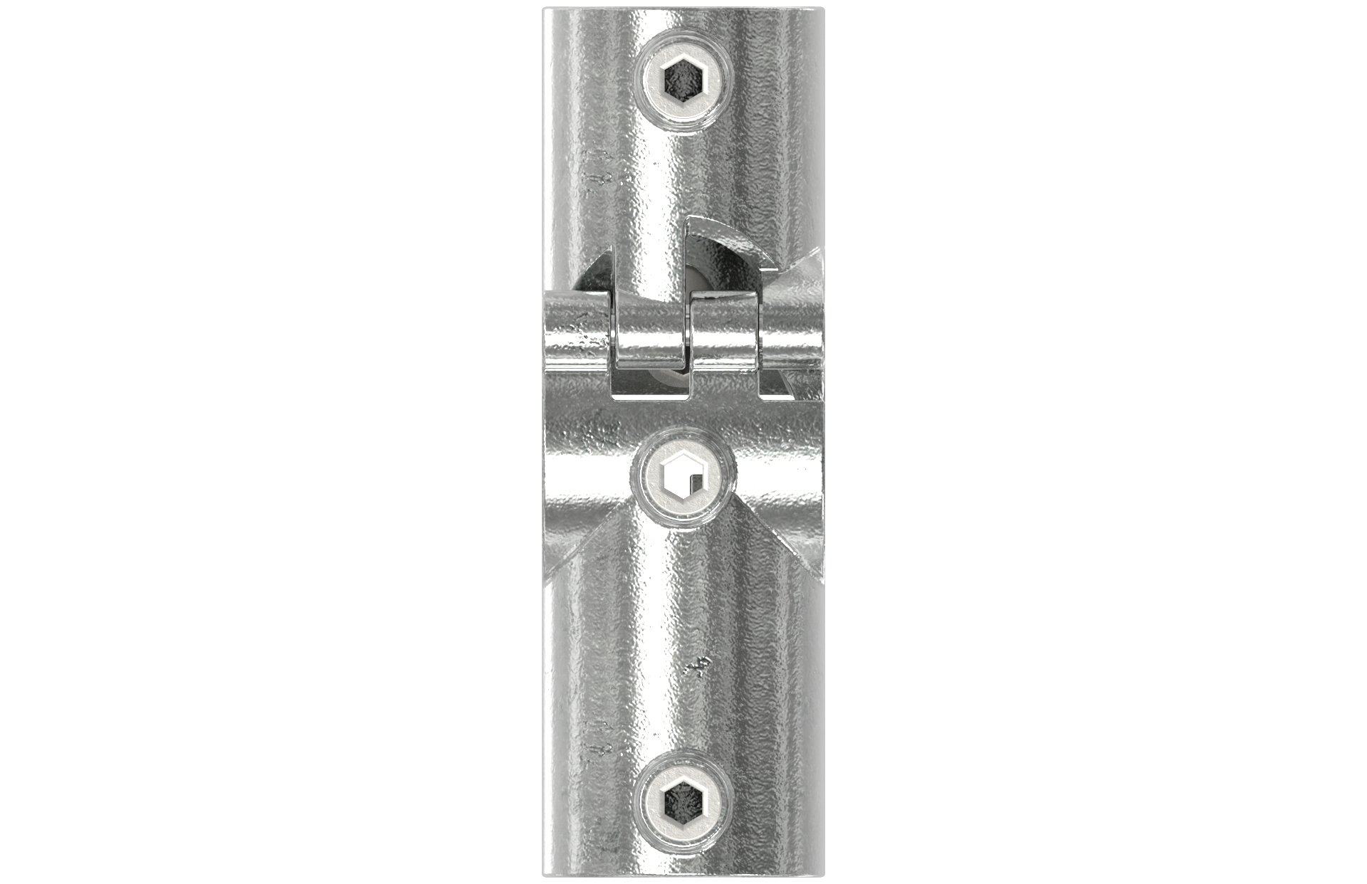 Rohrverbinder - T-Stueck fuer Stuetzrohr aufklappbar - 176D48-V - 48-3 mm - 1 1-2- - Feuerverzinkt u. Elektrogalvanisiert-176D48-V