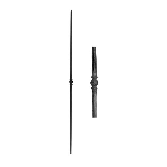 Geschmiedeter Zierstab Stahl mit Element - H 1000 mm- D 12-8 mm-89-11T107871-A.4