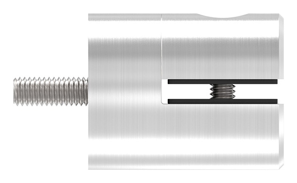 Blechhalter - Plattenhalter Ø 32 mm Edelstahl V2A – Anschluss flach - geradeinkl- Schrauben - Gummieinlage-12-2110.4