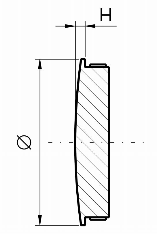 Rohrstopfen leicht gewoelbt fuer Rundrohr- Ø 42-4x2 mm V2A-11-6005-A.4