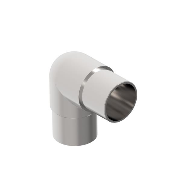 Handlaufbogen 90° Edelstahl AISI 316 fuer Rohr D42-4x2 mm Glanz-89-11A140303242L-A.4