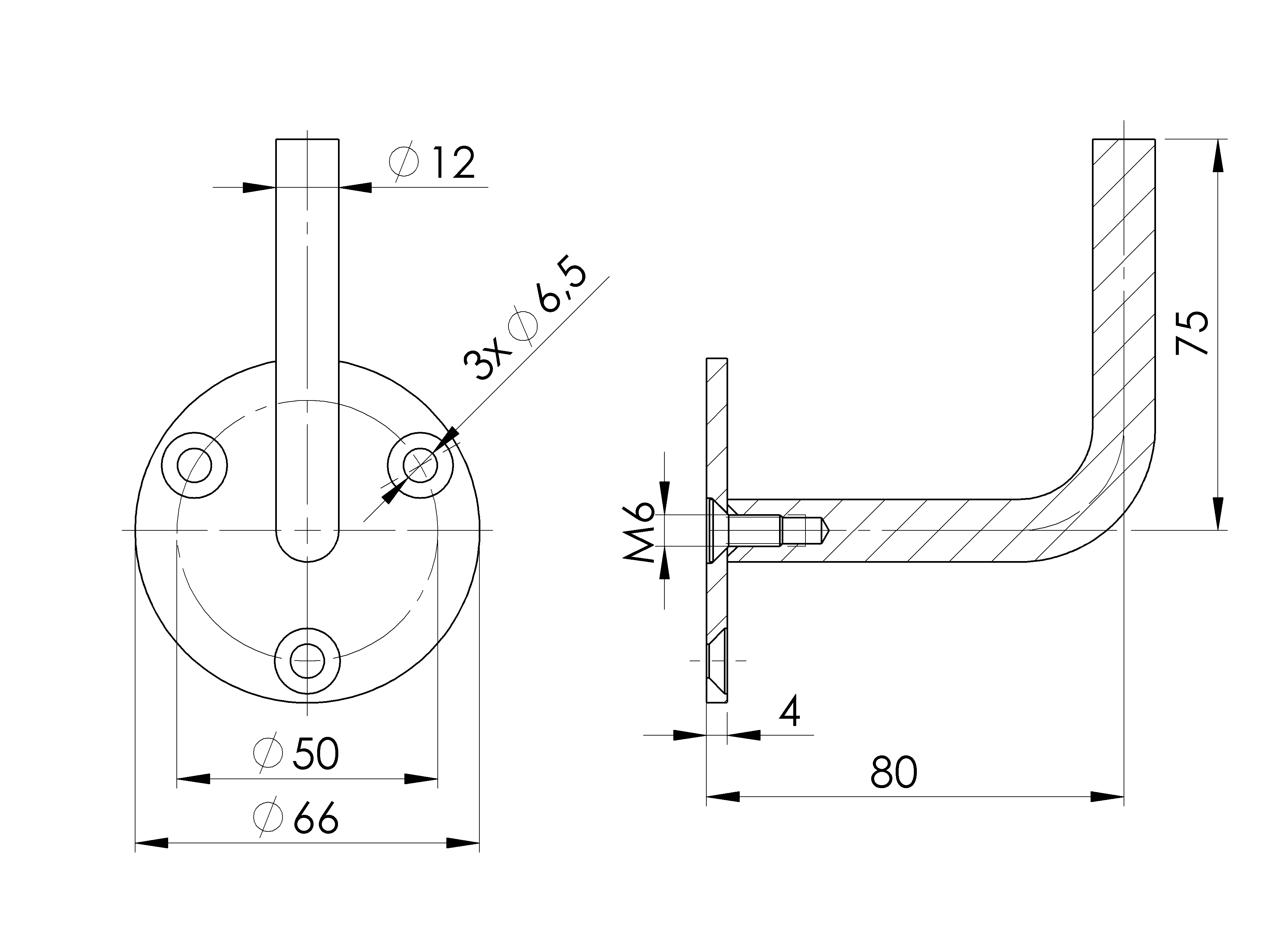 Handlaufhalter Wand Edelstahl AISI 304 geschliffen-89-11A0114370-A.4