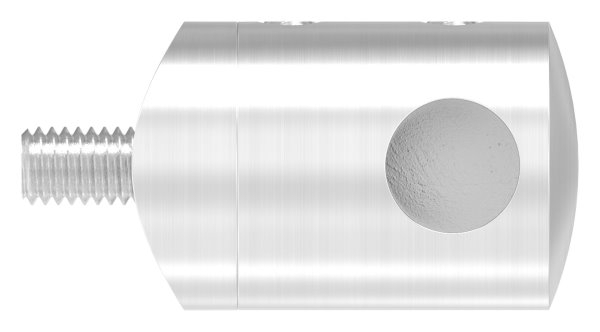 Querstabhalter V2A Edelstahl – Anschluss 33-7 mm fuer Rundstaebe 10 mm mit Sackloch Abschluss rechts inkl- Schrauben-11-1033.4