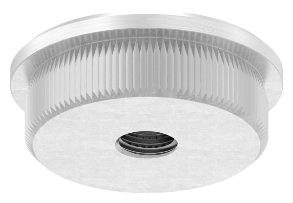 Rohrabschlussstopfen Edelstahl V2A fuer Rohr Ø 33-7 mm x 2-5 mm mit M8 Gewinde flach-11-5124.4