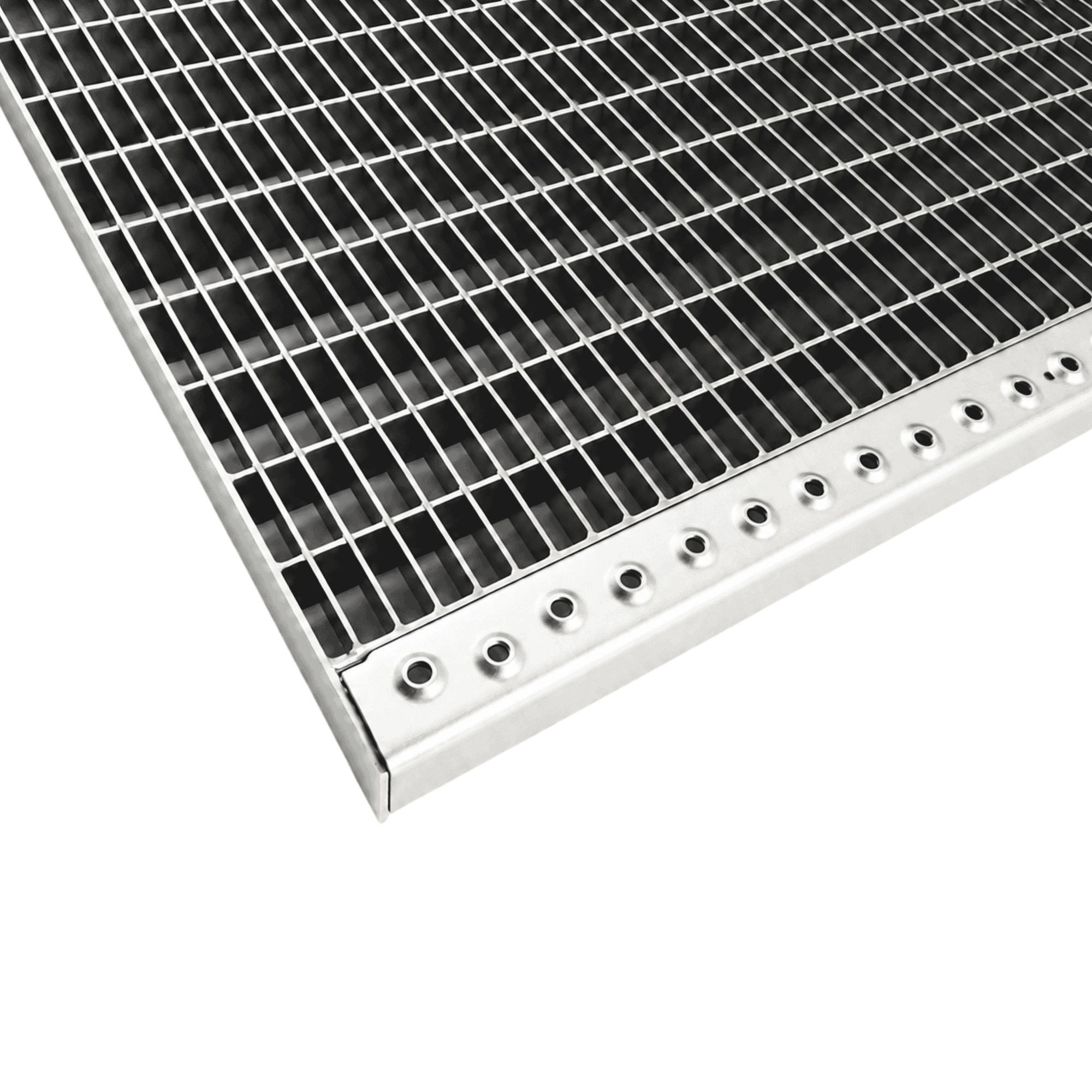 Press-Podestrost T-Profil 800 x 1000 mm - Maschenweite 33 x 11 mm - Tragstab 30 x 2 mm - mit Sicherheitsantrittskante - feuerverzinkt-21-P8010031302.7