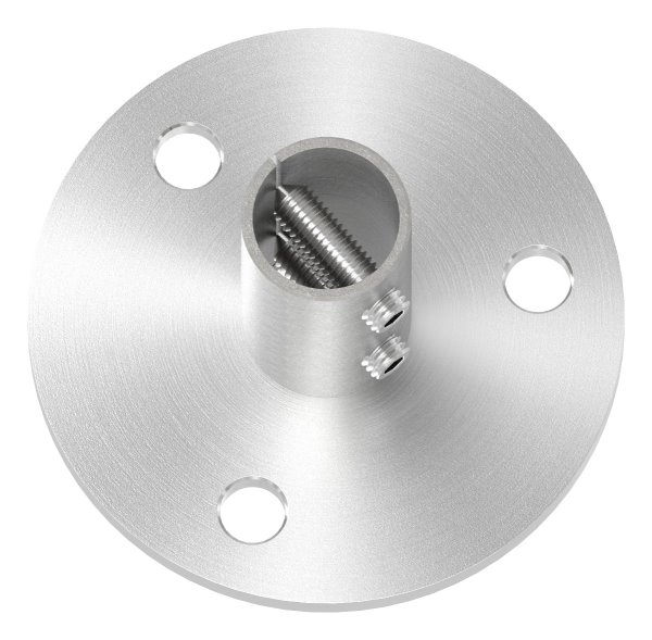 Wand- und Bodenanker Masse- Ø 100x6 mm fuer Rundrohr Ø 33-7x2-5 mm -V2A-11-3011.4