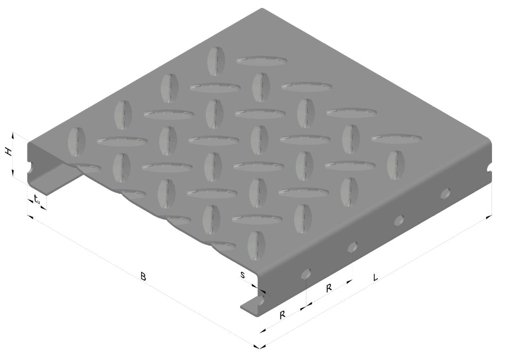 Blechprofilstufe - Typ G - Masse- 1000x300x70 mm - S235JR- im Vollbad feuerverzinkt-40-M-BLECH-SA-G-10030.7