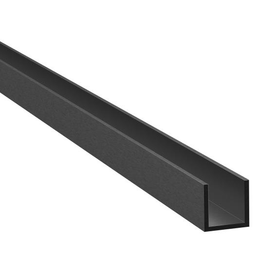 U-Profil Aluminium 20 x 19 x 1-5 mm fuer Glas 8 - 10 mm schwarz eloxiert L=2950mm-89-11GSBLACKZP2019NB-A.4