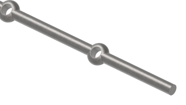 Lochleiste mit Rundloch Material- Ø 12 mm Laenge- 2000 mm Stahl -Roh- S235JR-30-1600.8