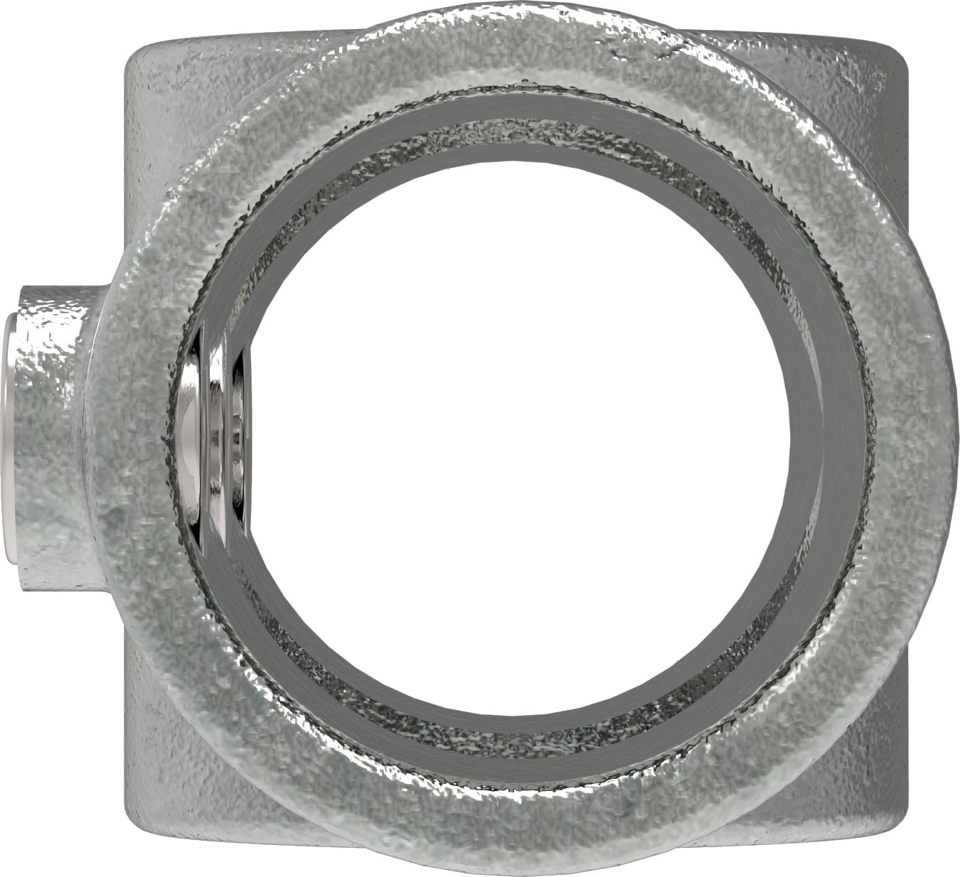Rohrverbinder Kreuzstueck durchgehend Ø 48-3 mm -1 1-2- - Temperguss verzinkt - 119D48-119D48