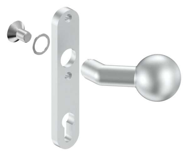 Alu-Tuerknopf - mit Kugel Ø 55 mm - Aluminium EV1-12-3058.6