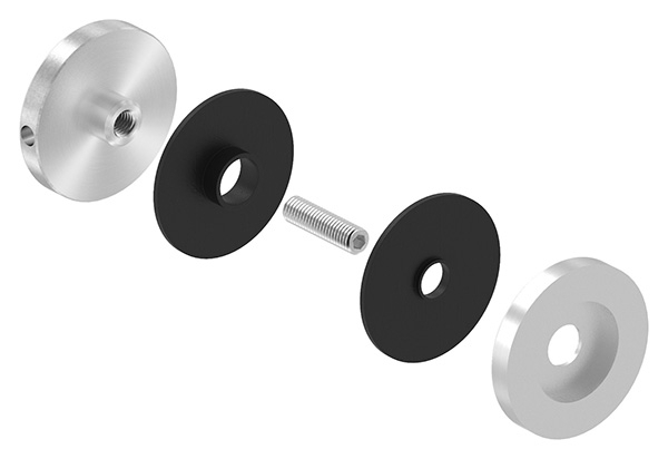 BRENK-fix® Ober- und Unterteil Ø 52mm zu Glas-Halter- V2A-88-11BR-OT52.V2A