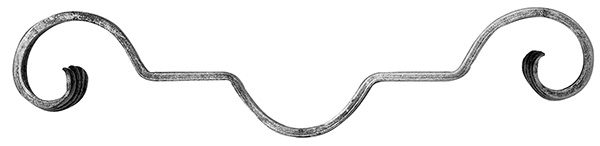 Zierelement - Masse- 290x70mm - Material- 12x5 mm - Stahl S235JR- roh-30-3710.8