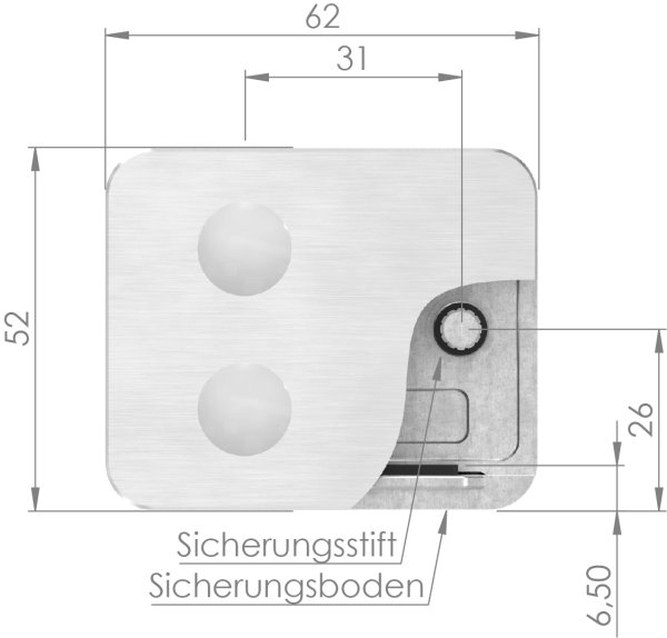 Endglasklemme Edelstahl V4A eckig fuer Sichtschutz-88-1126-EK.V4A