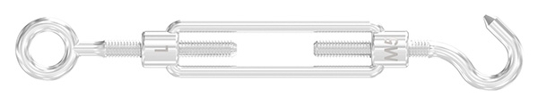 Spannschloss - M5 - M8 - Oese-Haken - mit Links-Rechtsgewinde - V4A-11.2956