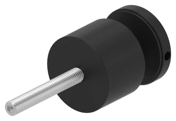 Glaspunkthalter Edelstahl V2A Ø 52 mm verstellbar RAL 9005 schwarz matt-88-1160195-240-V.9005