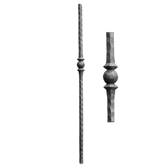Schmiedeeisen Zierstab Pfosten Stahl roh 1200mm - 25x25mm-89-11T1071525X25-A.4