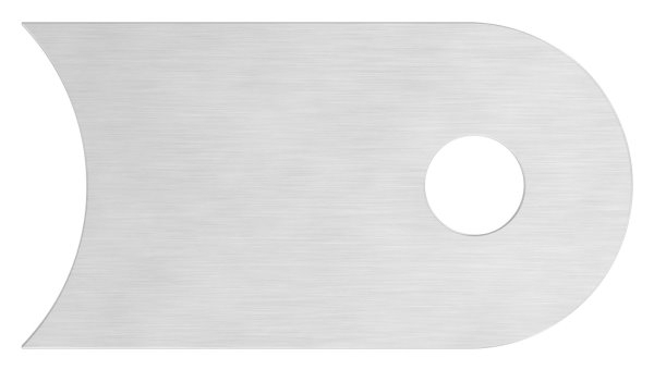 Anschweisslasche Edelstahl V2A 50 x 30 x 6 mm fuer Rohr Ø 42-4 mm geschliffen-88-1154110-240G42.6