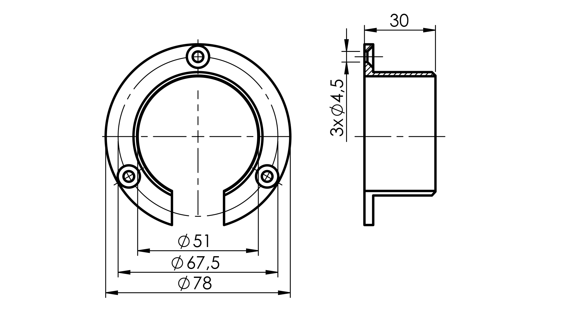 Glashalter Aluminium Ø 50 mm satiniert fuer LED-Beleuchtung-89-11AL6505050LEDSE-A.4