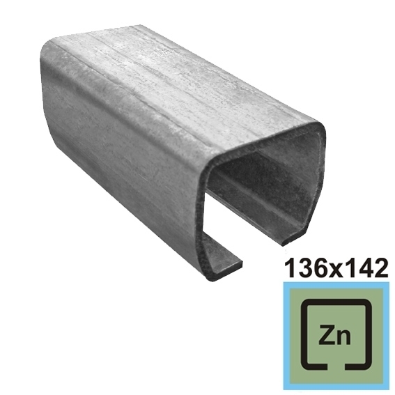 Laufschiene Stahl verzinkt 136 x 142 x 6 mm Laenge 6000 mm-89-11H02136X142ZN6000-A.4