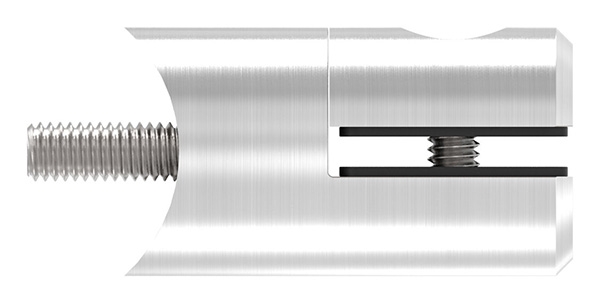 Blechhalter - Plattenhalter Ø 25 mm Edelstahl V2A – Anschluss 33-7 mm inkl- Schrauben - Gummieinlage-12-2101.4
