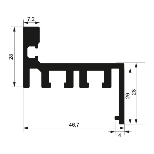 Tuerprofil fuer Glastuer Z-Form- Aluminium eloxiert-89-11GSALZZ6000NE-A.4