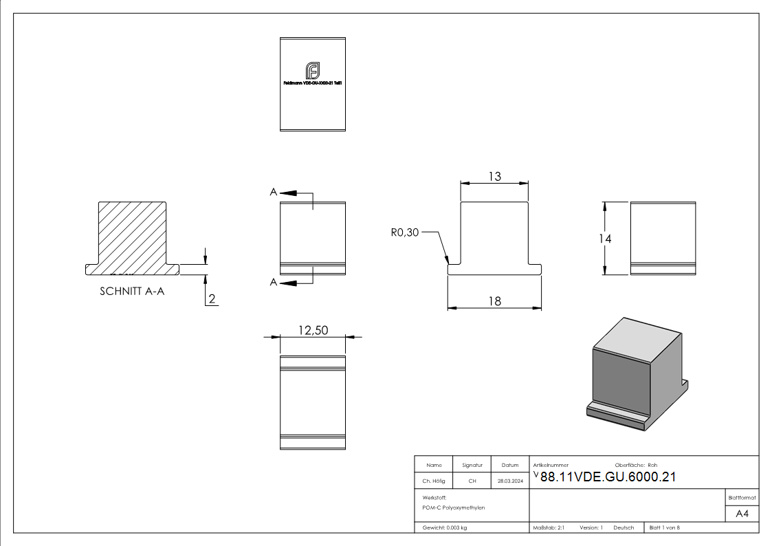 Montage-Set Glas 21-52mm eleganza canopy- fuer L=6000mm-88-11VDE-GU-6000.21