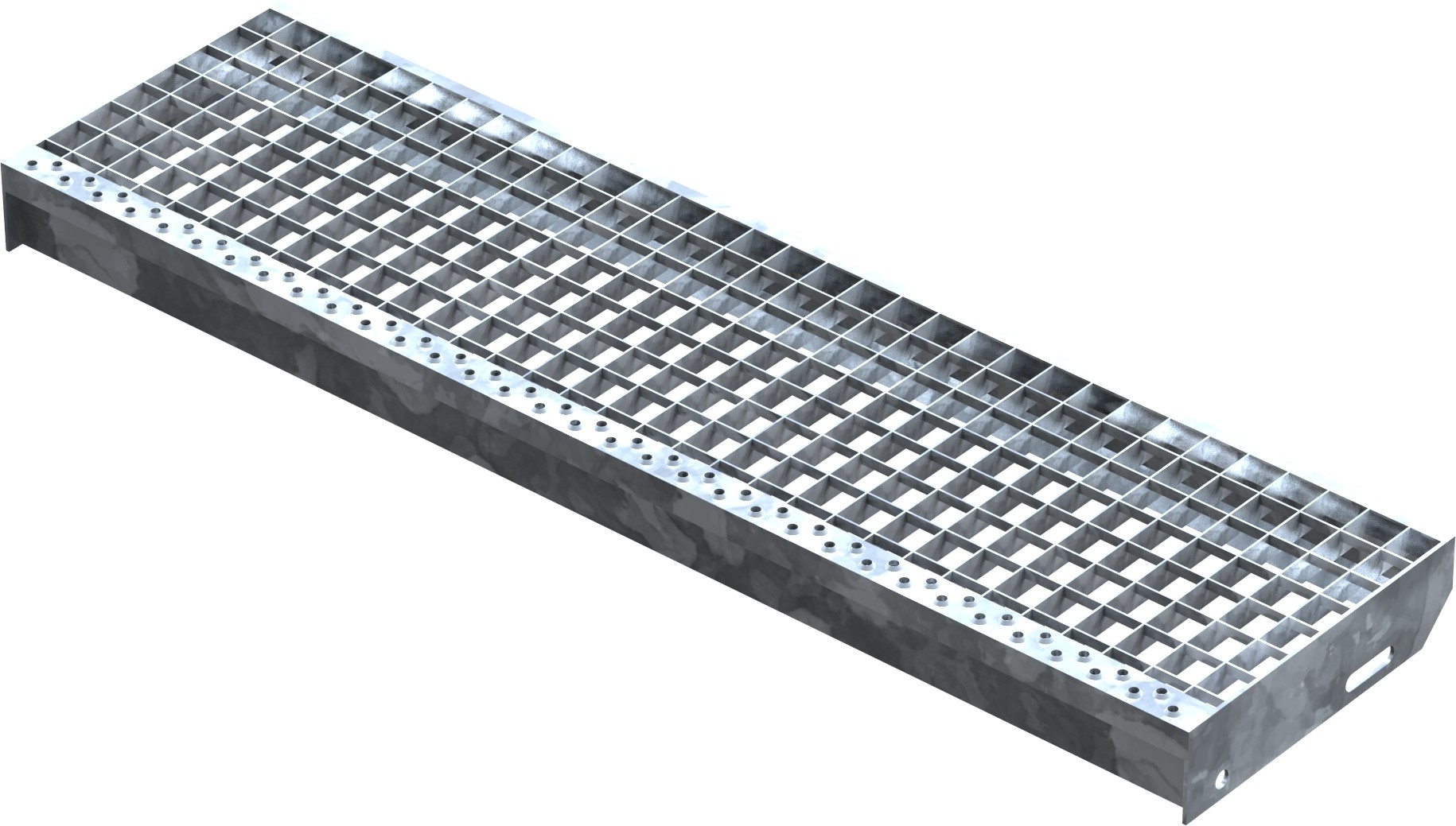 Gitterroststufe Treppenstufe Masse- 1000x270 mm 30-30 mm S235JR -St37-2- im Vollbad feuerverzinkt-40-1002730.7