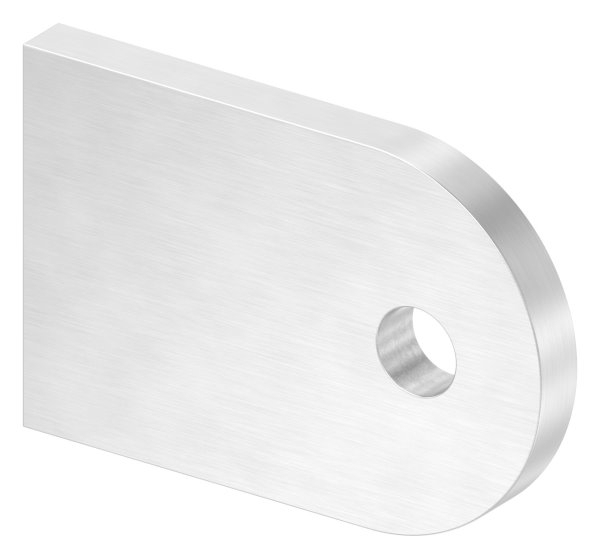 Anschweisslasche Edelstahl V2A 60 x 40 x 6 mm mit Bohrung Ø 9 mm geschliffen Korn 240-88-1154110-240G.L