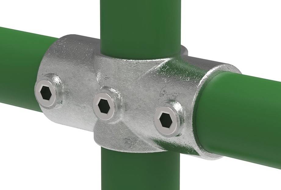 Rohrverbinder Kreuzstueck durchgehend Ø 60-3 mm -2- - Temperguss verzinkt - 119E60-119E60
