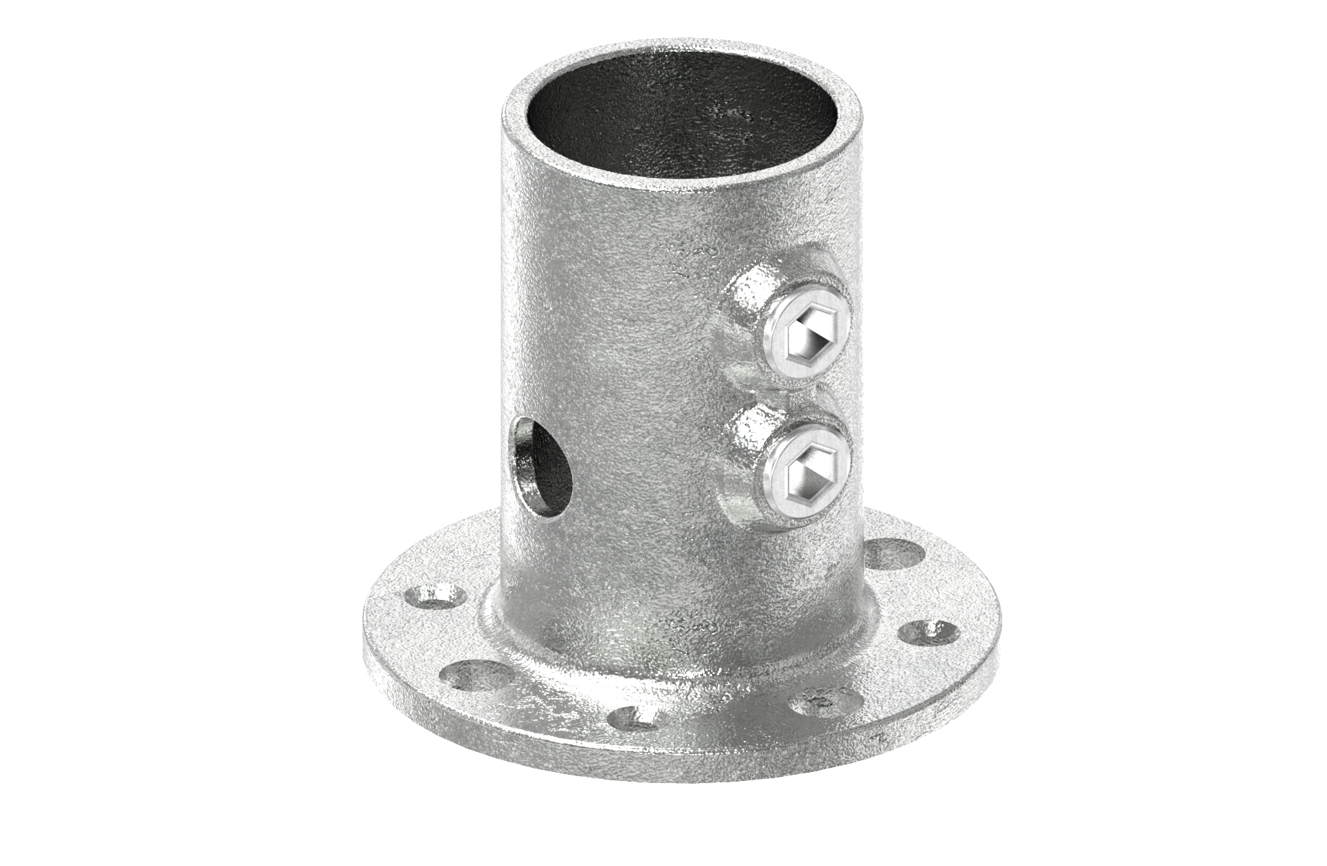 Rohrverbinder - Fussplatte Rund - 131KFD48 - 48-3 mm - 1 1-2- - Feuerverzinkt u. Elektrogalvanisiert-131KFD48