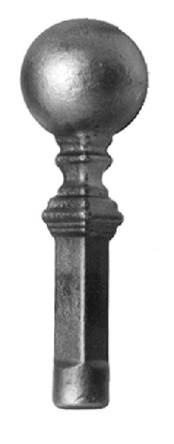Zaunspitze 18 mm rund rund mit 125 mm Hoehe Stahl - Stahl S235JR- roh-30-2557.8