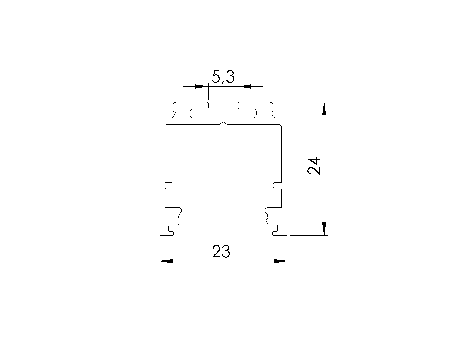 Handlaufprofil Aluminium 23 x 24 x 5000 mm fuer LED-Beleuchtung-89-11AL23X245000LED-A.4
