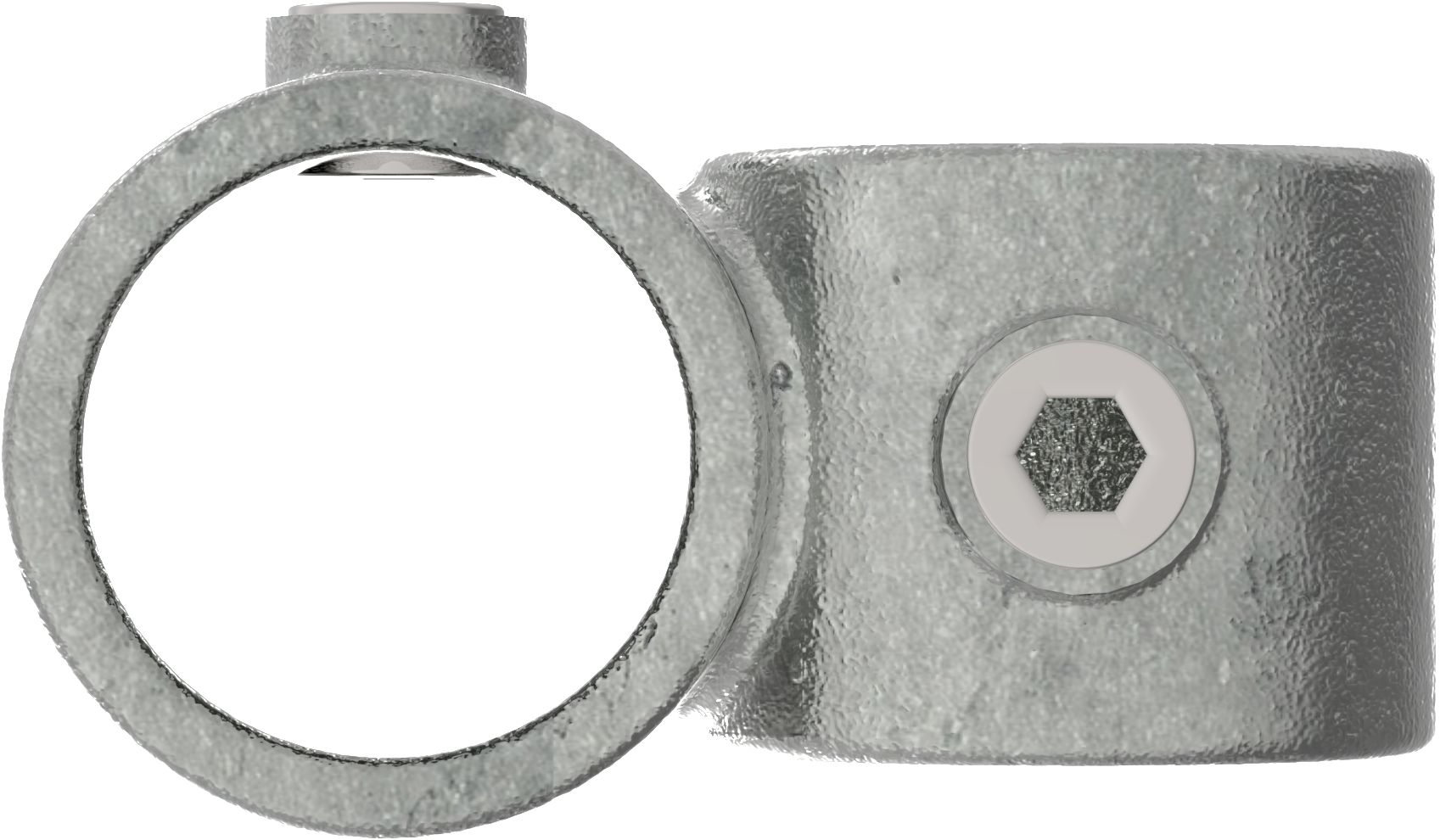 Rohrverbinder Kreuzstueck vorgesetzt 90° reduziert Ø 48-3 mm -1 1-2- - 33-7 mm -1- - Temperguss verzinkt - 161D48-B34-161D48-B34