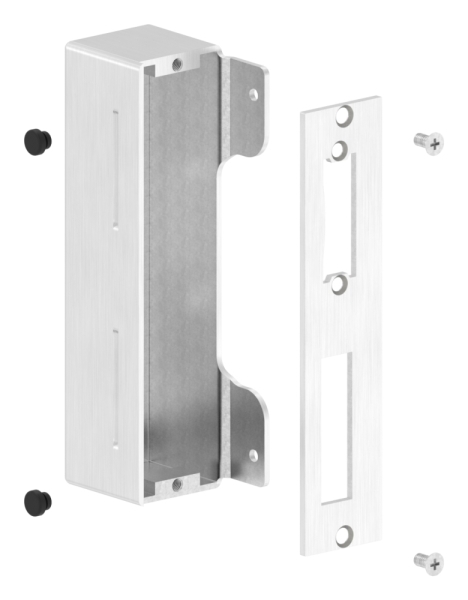 Edelstahlgegenkasten eckig V2A geschliffen Korn 240- 40 mm- Abstand 72 mm-88-1159300-240.40
