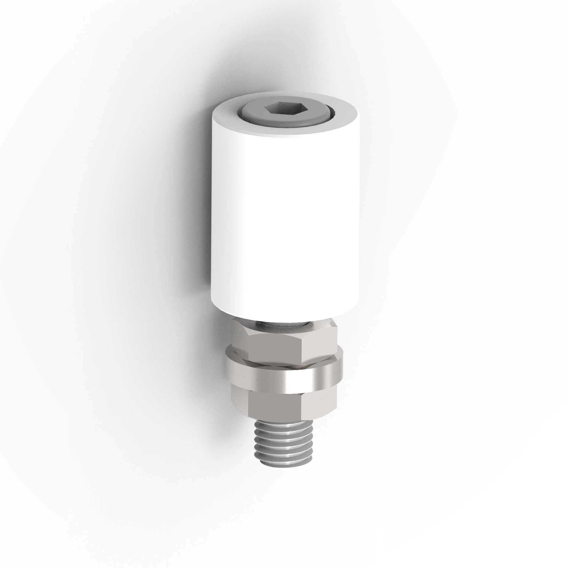 Nylon-Fuehrungsrolle Stahl verzinkt Ø 30 mm mit Gewinde M12 weiss-89-11H0430W-A.4