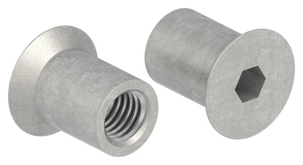 Huelsenmutter Edelstahl V2A M10x20 Senkkopf Innensechskant-88-1158382-240.10