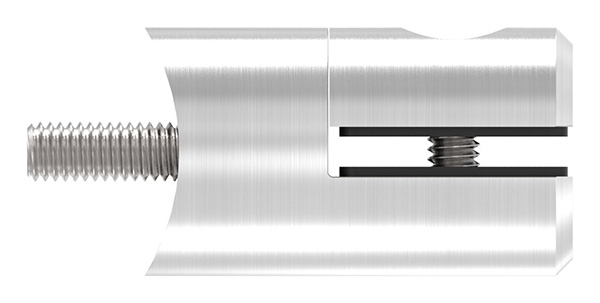 Blechhalter - Plattenhalter Ø 25 mm Edelstahl V2A – Anschluss 48-3 mm inkl- Schrauben - Gummieinlage-12-2103.4