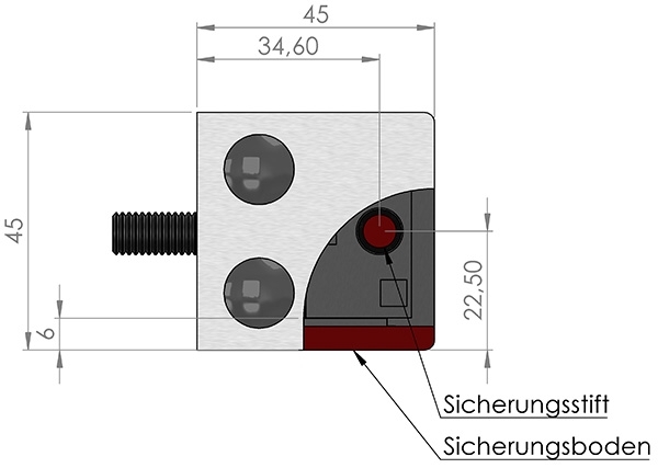 Glasklemme 45x45x26 mm AbZ fuer Anschluss Ø 33-7 mm V4A-10-3033.1ABZ