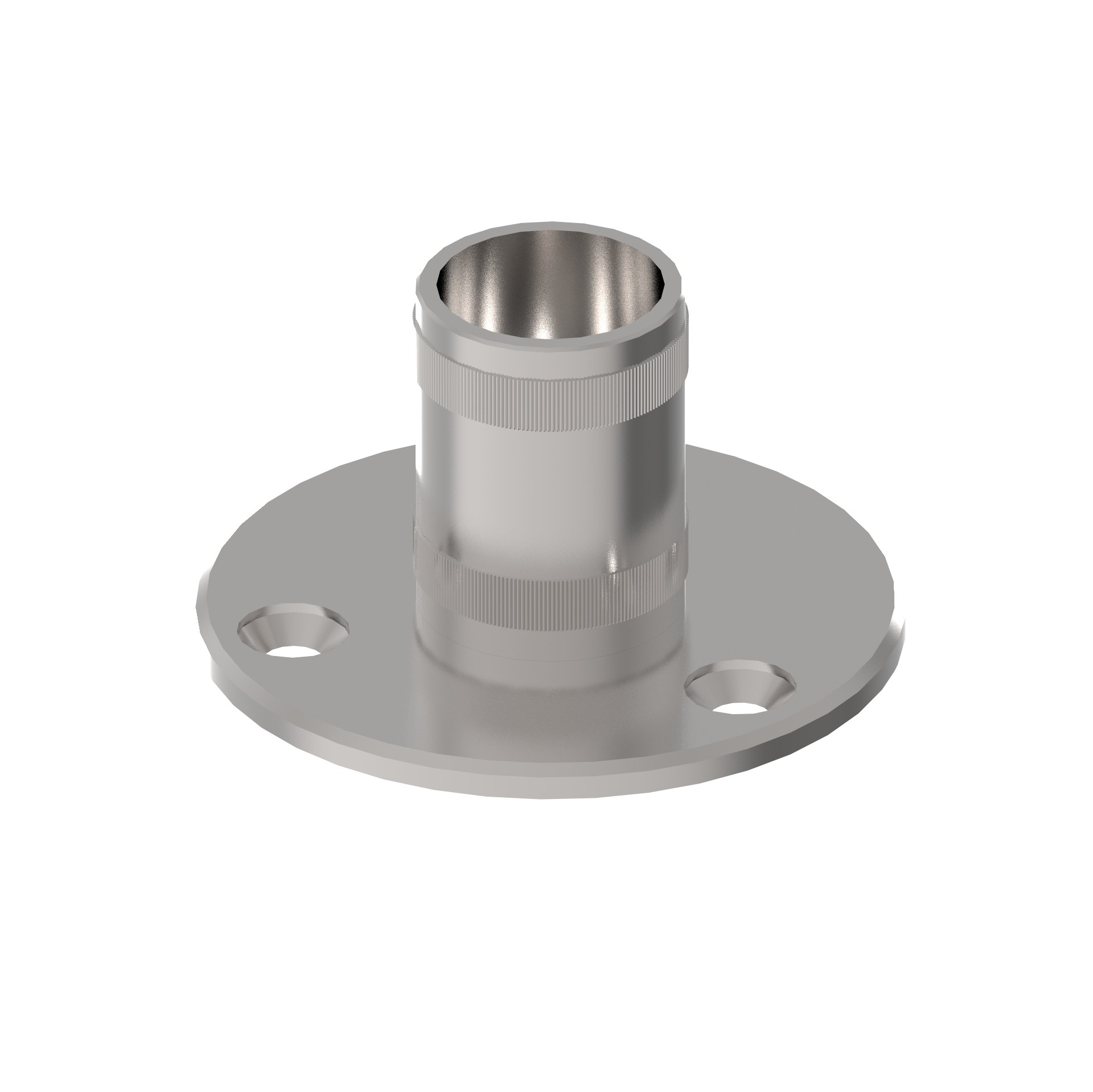 Bodenanker mit Raendelung Masse- Ø 100x5mm fuer Rundrohr Ø 42-4x2 mm - V2A-11-3031.4