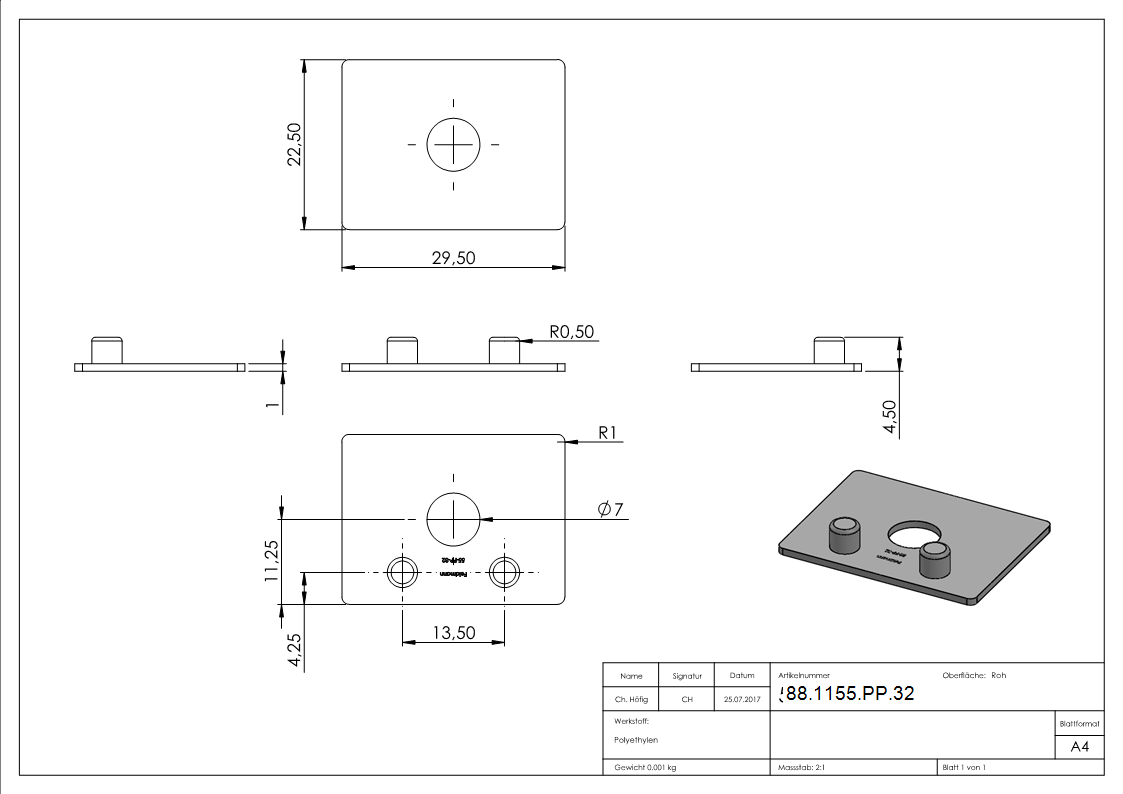 Abdeckplaettchen Kunststoff fuer Lochblechhalter Ø 32 mm paarweise-88-1155-PP.32